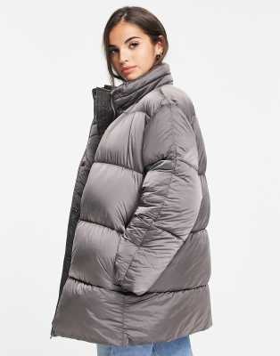 charcoal puffer jacket women's