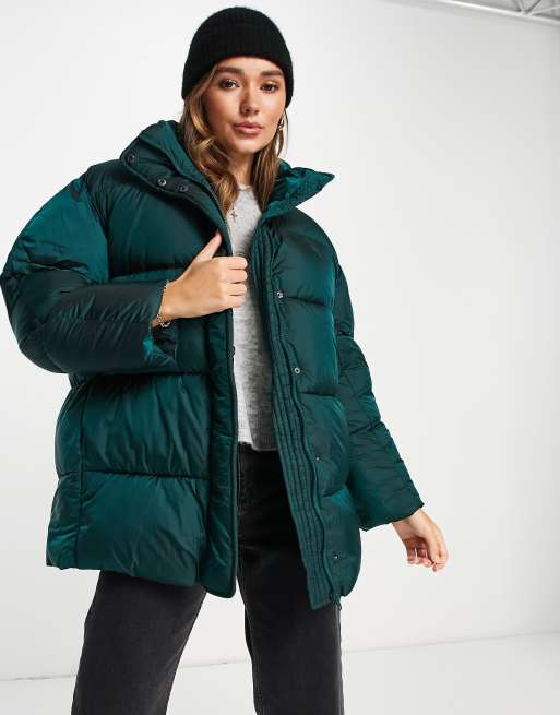 ASOS DESIGN luxe oversized puffer jacket in emerald