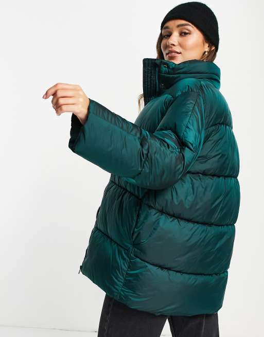 Emerald green sale puffer jacket women's