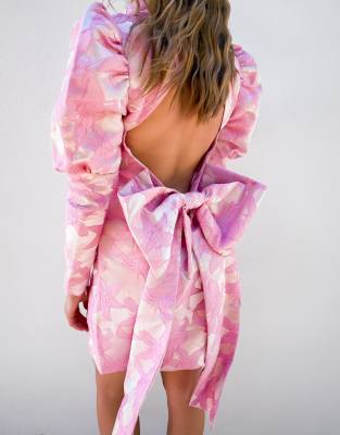 asos pink bow dress