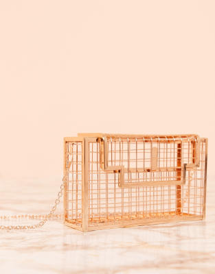 rose gold cage bag