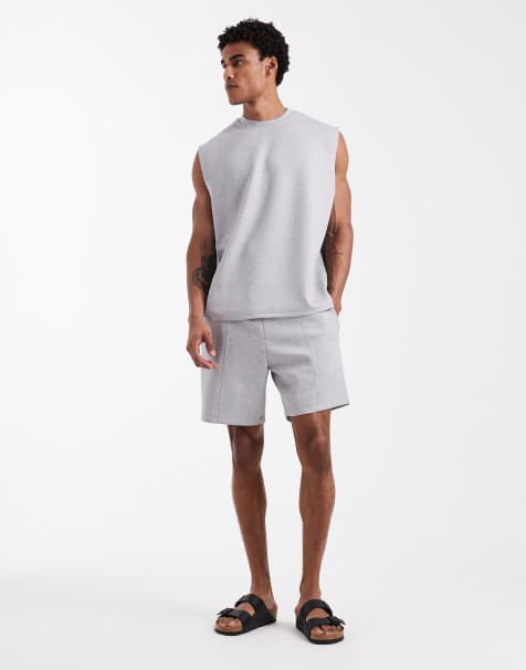 ASOS DESIGN – Luxe – Szary melanżowy zestaw z dzianiny interlock - view 1