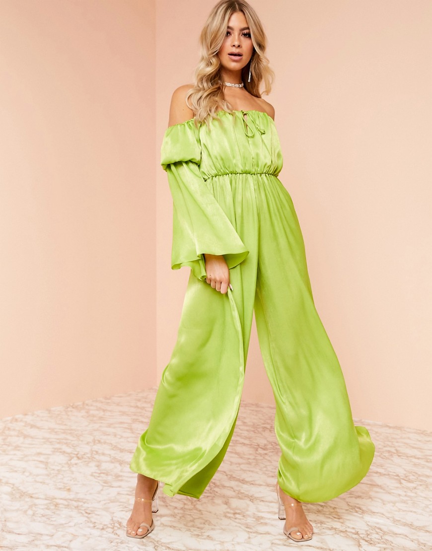 ASOS DESIGN Luxe - Tuta jumpsuit molto ampia lime-Verde