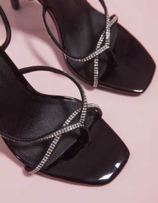 asos black heeled sandals