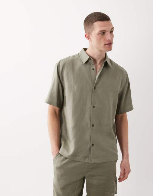 ASOS DESIGN 100% linen co-ord in khaki, 2 z 3