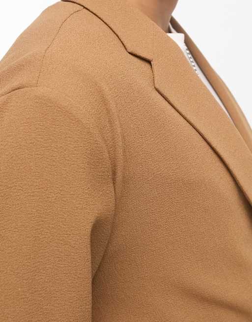 ASOS DESIGN – Luźna marynarka garniturowa oversize z krepy w kolorze tabaki , 4 z 5