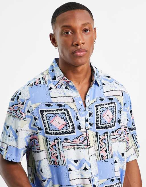 ASOS DESIGN – Luźna pastelowa koszula z nadrukiem w stylu vintage, 3 z 4