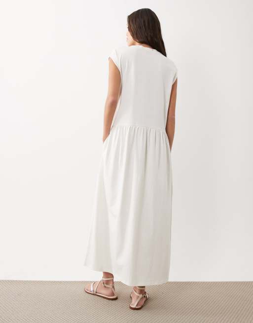 ASOS DESIGN – Luźna sukienka midi w neutralnym kolorze, 4 z 4