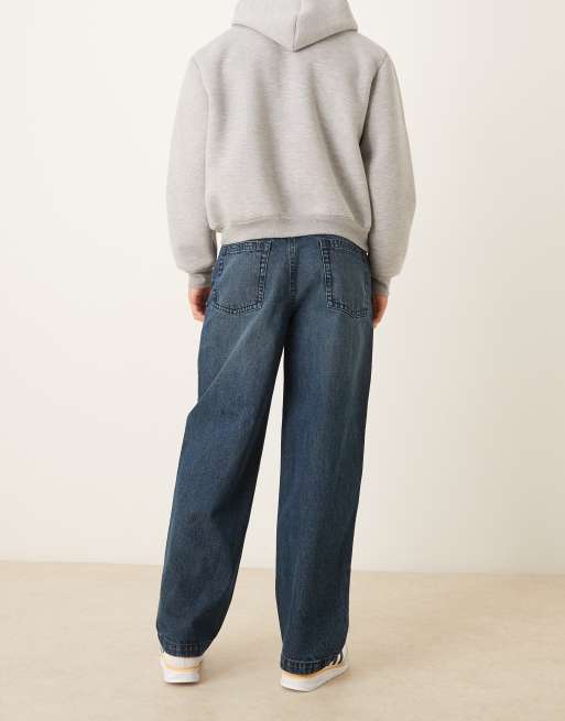 ASOS DESIGN luźne jeansy w ciemnoniebieskim denimie, 3 z 5