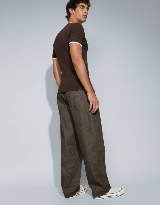ASOS DESIGN luźne jeansy w spranym khaki, 5 z 5
