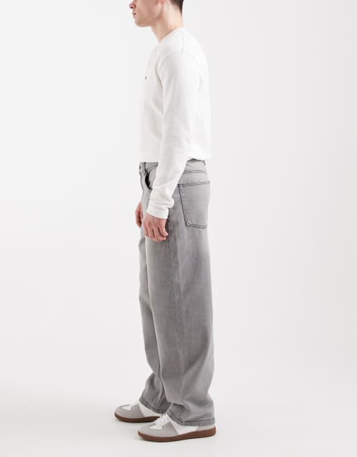 ASOS DESIGN Luźne jeansy w spranym szarym kolorze, 2 z 5