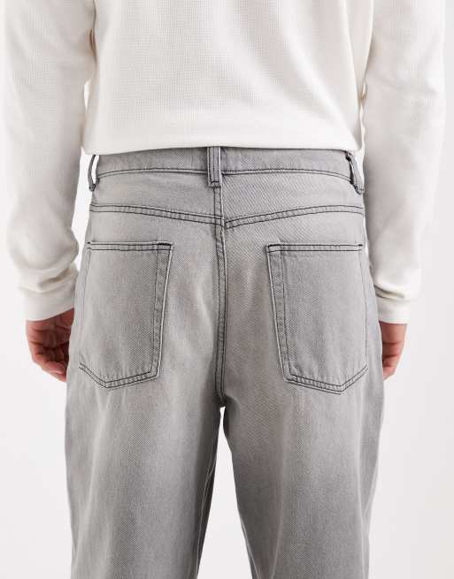 ASOS DESIGN Luźne jeansy w spranym szarym kolorze, 4 z 5
