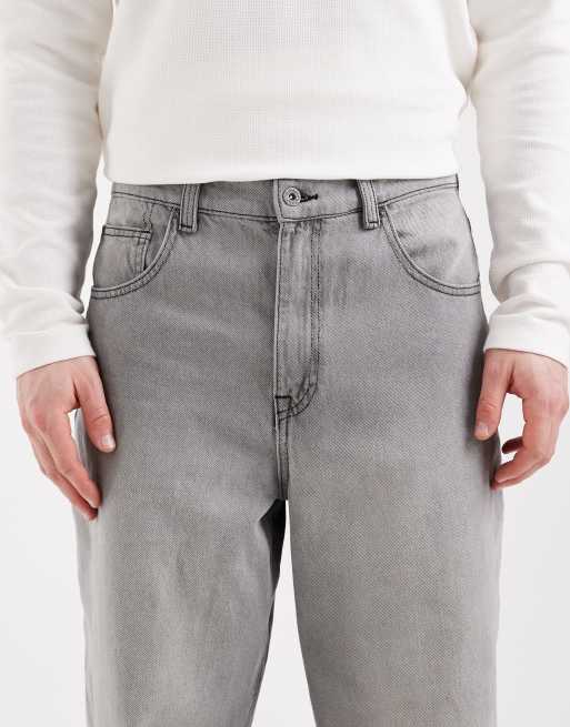ASOS DESIGN Luźne jeansy w spranym szarym kolorze, 5 z 5