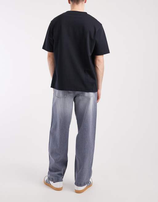 ASOS DESIGN luźne jeansy w szarym spraniu siarkowym, 2 z 5
