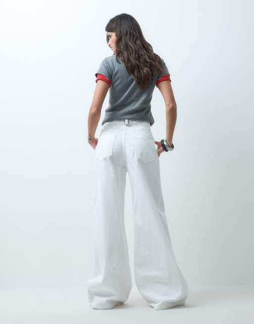 ASOS DESIGN luźne jeansy z szerokimi nogawkami w bieli, 3 z 5