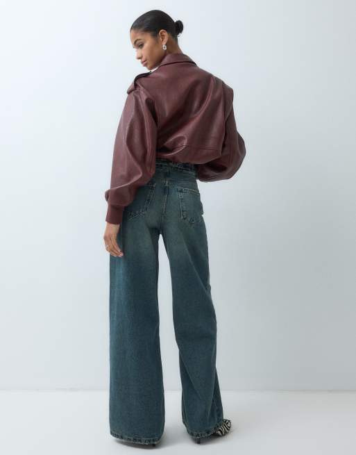 ASOS DESIGN luźne jeansy z szerokimi nogawkami w spranym wykończeniu, 5 z 5
