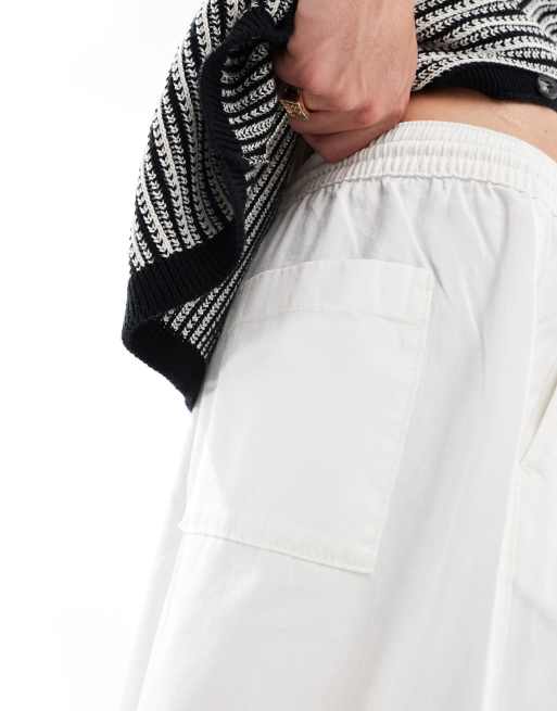 ASOS DESIGN – Luźne spodnie oversize z elastyczną talią w kolorze ecru , 5 z 5