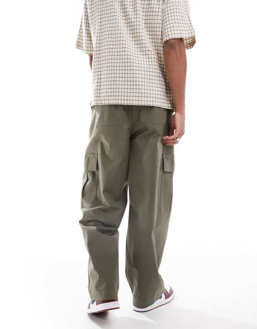 ASOS DESIGN – Luźne wciągane spodnie bojówki w kolorze khaki, 4 z 5
