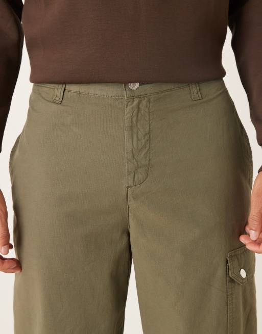 ASOS DESIGN – Luźne zwężane bojówki ściągane na sznurek w kolorze khaki, 4 z 5