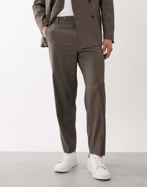 ASOS DESIGN – Luźne zwężane spodnie garniturowe w kolorze khaki, 2 z 5