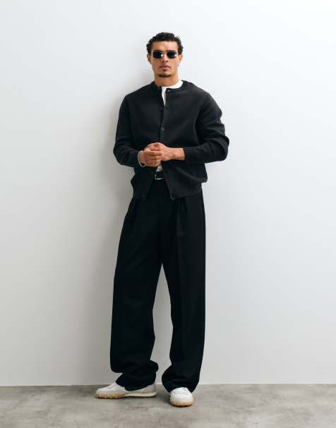 ASOS DESIGN luźny, kompaktowy kardigan dzianinowy w kolorze czarnym - view 1