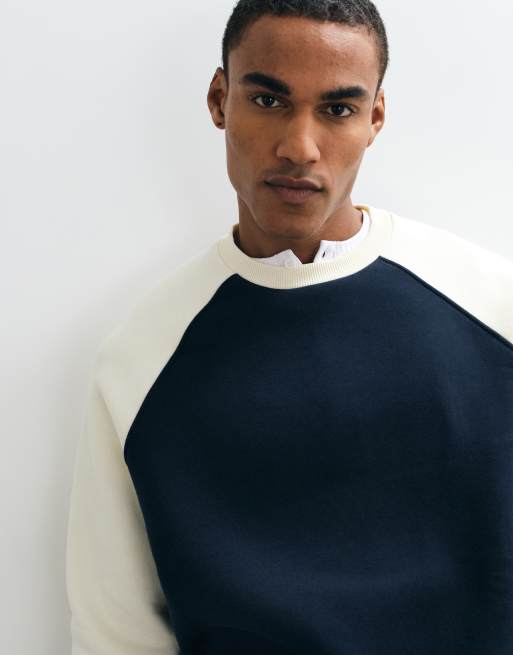 ASOS DESIGN luźny raglanowy model z kontrastowymi detalami w kolorze kremowym, 5 z 5