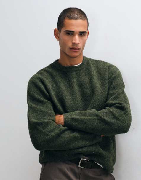 ASOS DESIGN luźny sweter dzianinowy w kolorze zielonym - view 1