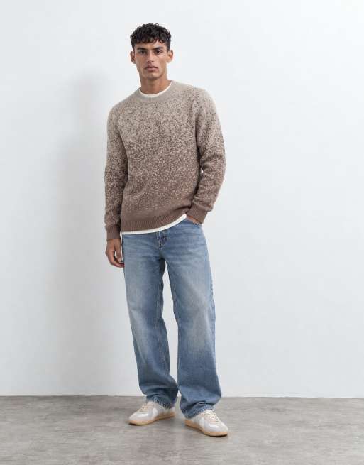 ASOS DESIGN luźny sweter dzianinowy z okrągłym dekoltem w brązowym kolorze, 6 z 10