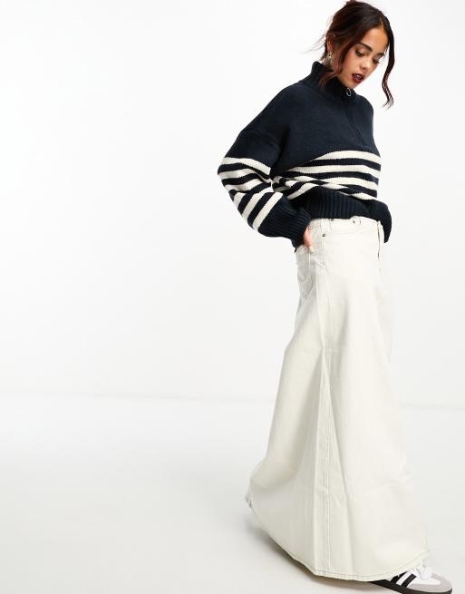 ASOS DESIGN – Luźny sweter zapinany na zamek, w paski , 4 z 4