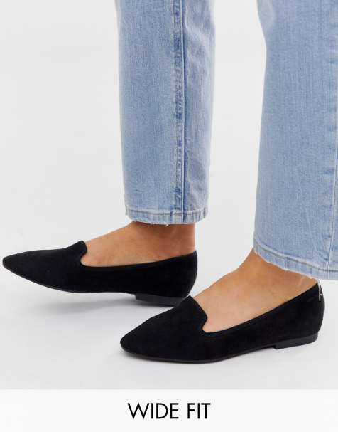 ASOS DESIGN – Lychee – Flache Ballerinas in Schwarz mit weiter Passform