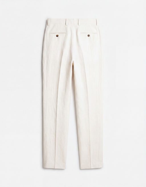 ASOS DESIGN lyocell rich wide leg pants in cream, 7 of 7