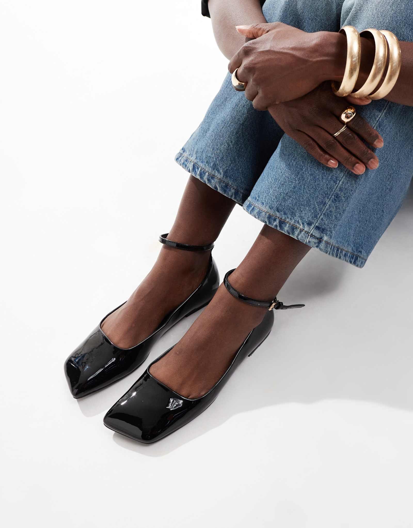 Черные балетки с угловым носком Lyra от ASOS DESIGN