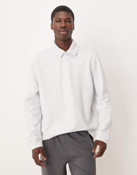 ASOS DESIGN - Lys beige, meleret og elegant poloskjorte i scuba-agtigt stof - Del af sæt - view 1