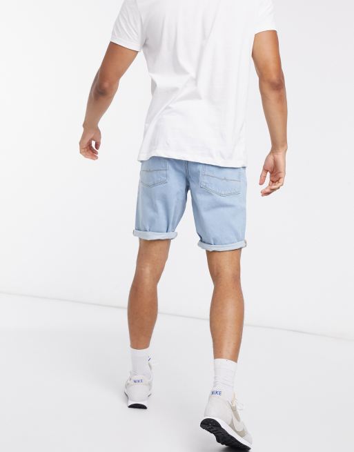 ASOS DESIGN - Lys forvaskede slim mellemlange denimshort med stretch, 2 af 4
