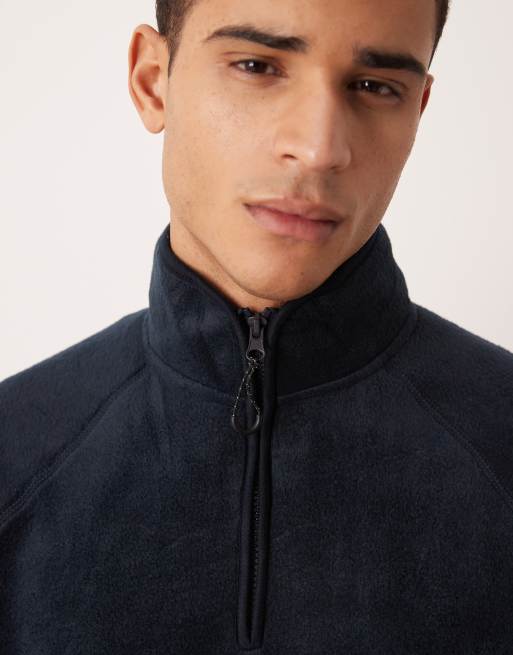 ASOS DESIGN - Lys marineblå og afslappet sweatshirt i fleece med ståkrave og kort lynlås , 5 af 5