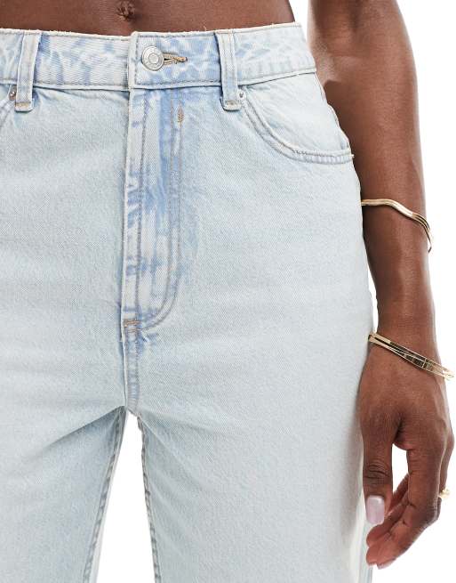 ASOS DESIGN - Lyseblå afslappede mom-jeans med høj talje og flænger, 5 af 5