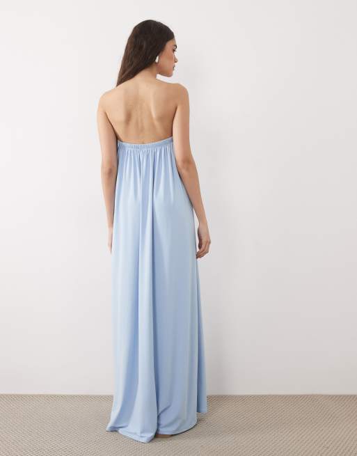 ASOS DESIGN - Lyseblå bandeau-maxikjole, 3 af 4