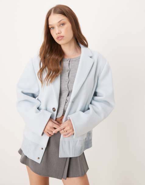 ASOS DESIGN - Lyseblå bomber-jakke med splejset hybrid-design - view 1
