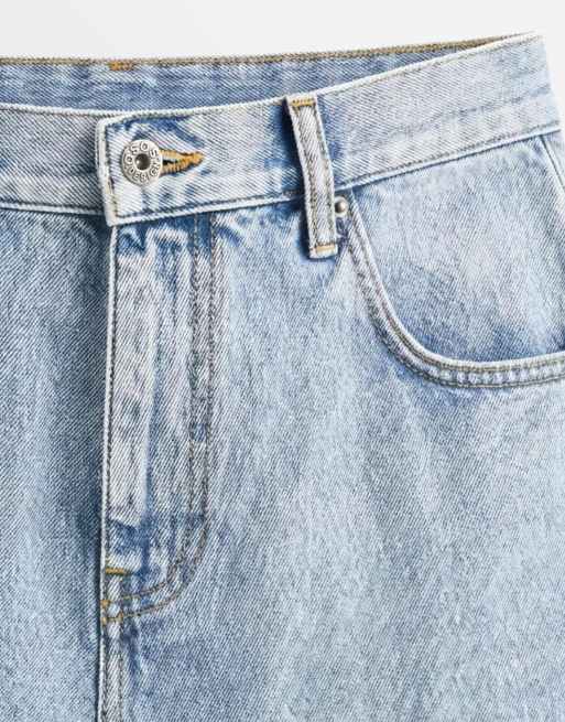 ASOS DESIGN - Lyseblå forvaskede og mellemlange jorts i denim, 8 af 9