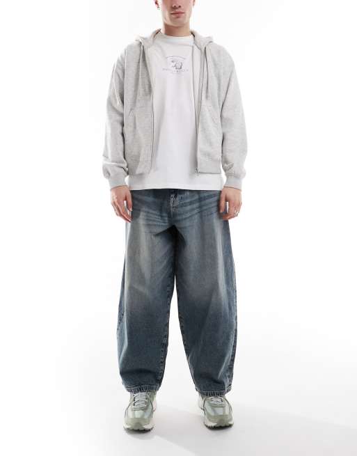 ASOS DESIGN - Lyseblå jeans med vintagevask i oversized og baggy pasform