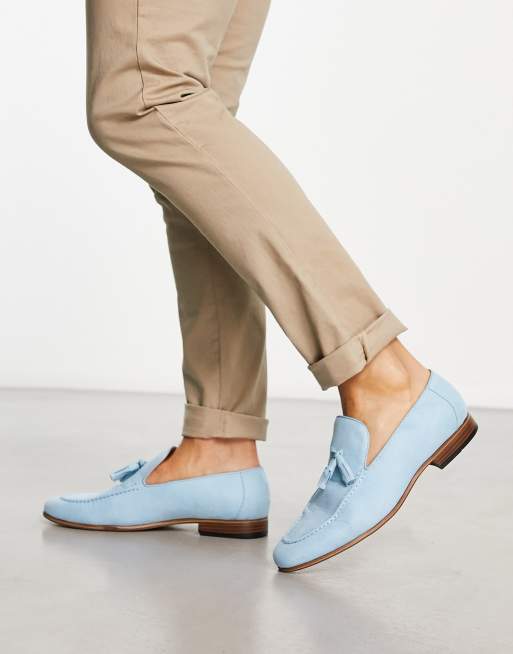 ASOS DESIGN - Lyseblå loafers i imiteret ruskind med naturlig sål , 4 af 4