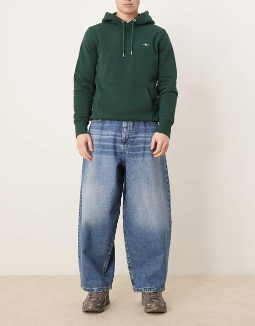ASOS DESIGN - Lyseblå og forvaskede jeans i oversized og baggy pasform med farveskær