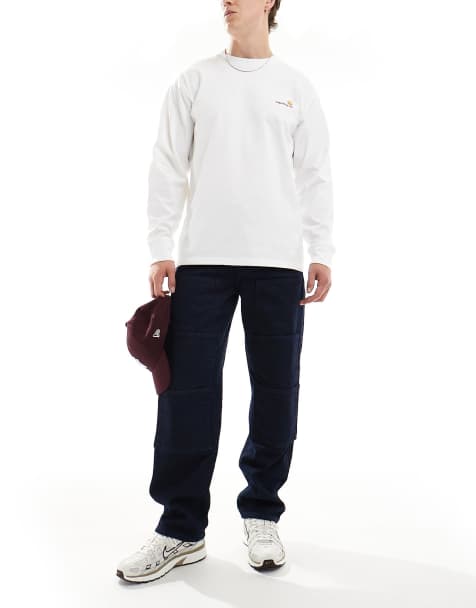 ASOS DESIGN - Lyseblå og forvaskede tømrerjeans med baggy fit og forlommedetalje - view 1