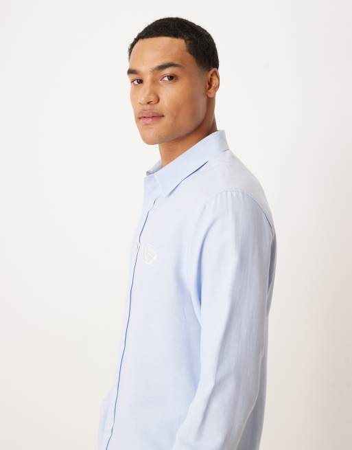 ASOS DESIGN - Lyseblå oxford-skjorte med almindelig pasform og broderi på brystet, 4 af 5