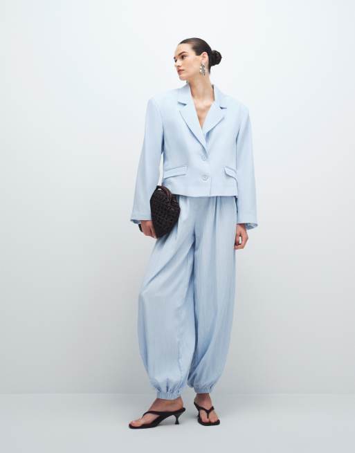ASOS DESIGN - Lyseblåt sæt med oversized skræddersyet blazer med manchetter og bukser, 3 af 3