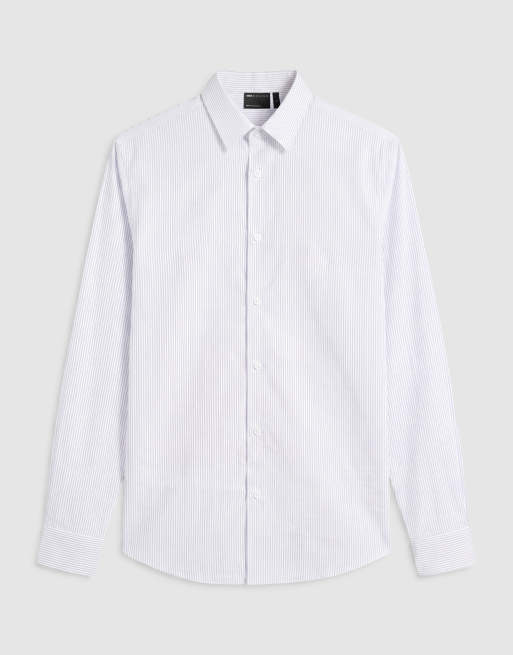 ASOS DESIGN - Lyseblå stribet skjorte i regular fit, 6 af 9