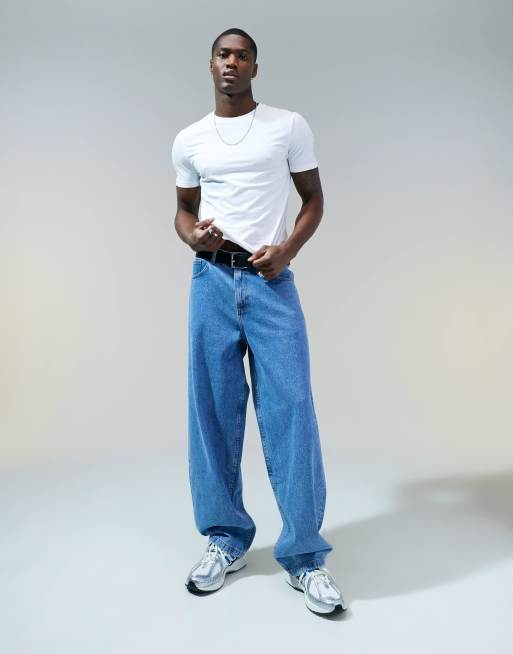 ASOS DESIGN - Lyseblå superposede jeans