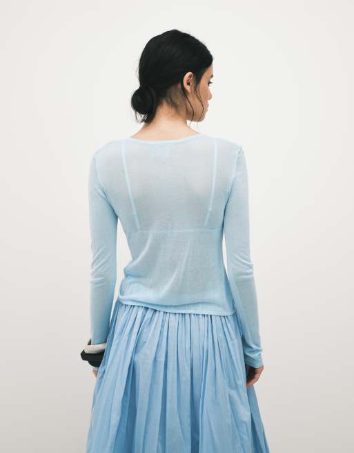 ASOS DESIGN - Lyseblå tætsiddende cardigan, 4 af 4