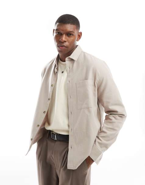 ASOS DESIGN - Lysebrun oversized børstet Oxford-skjorte i firkantet pasform - view 1