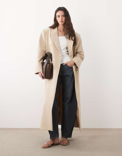 ASOS DESIGN - Lysebrun oversized maxi-blazer i herrestil, 2 af 4